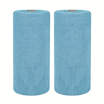 Microfiber Cleaning Cloths 100 Pack Reusable Washable Tear-Away Towel Roll 12x12 – Absorbent Rags & Dishcloths for Kitchen, Bathroom