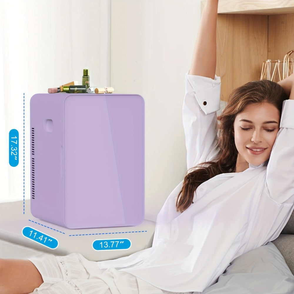 Mini Fridge with Glass Front Door 15.8QT/23.3QT - Portable Cooler and Warmer AC/DC 12V, Small Refrigerator for Bedroom