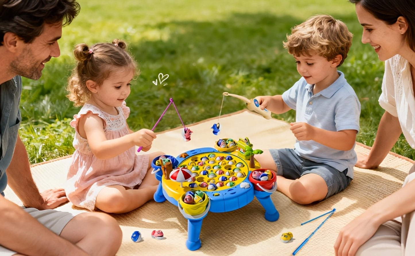 Magnetic Fishing Game for Kids 66 Pieces, Ocean Fishing Toy Set with Rods for Toddlers Ages 3 4 5 6