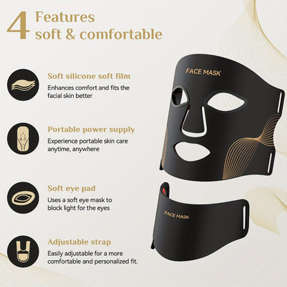 LED Light Therapy Face Mask 7 Color Red Light FDA Cleared Face and Neck Mask for Acne for Entryways, Bedrooms and Living Spaces