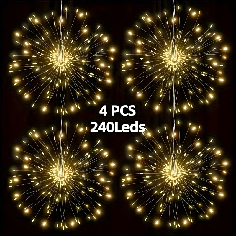 Solar Starburst Lantern Fairy Lights Outdoor 5 Pack 450 LED – Remote & Timer, 8 Modes, Adjustable Brightness