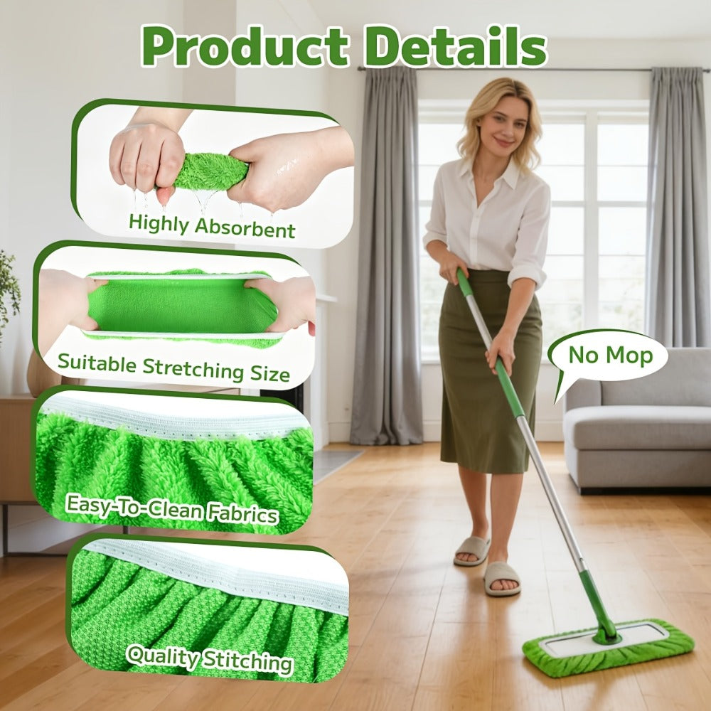 Microfiber Mop Pads 15-Pack Compatible with Swiffer Sweeper Reusable Washable Wet Dry Mopping Cloths Refill Pads for Hardwood Vinyl Tile