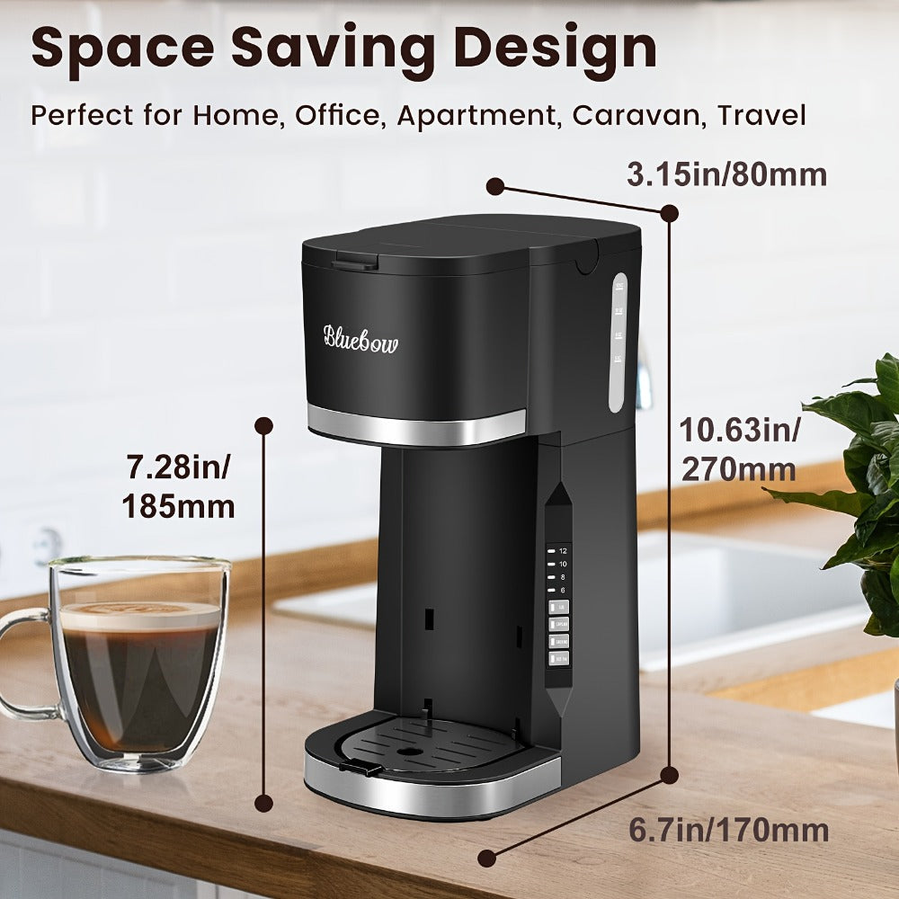 Black Single-Serve Coffee Brewer with CM6080 or CM6070 Model Options and Removable Cup Platform