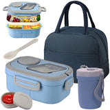 Blue - Lunch Box + Soup Bowl + Meal Bag