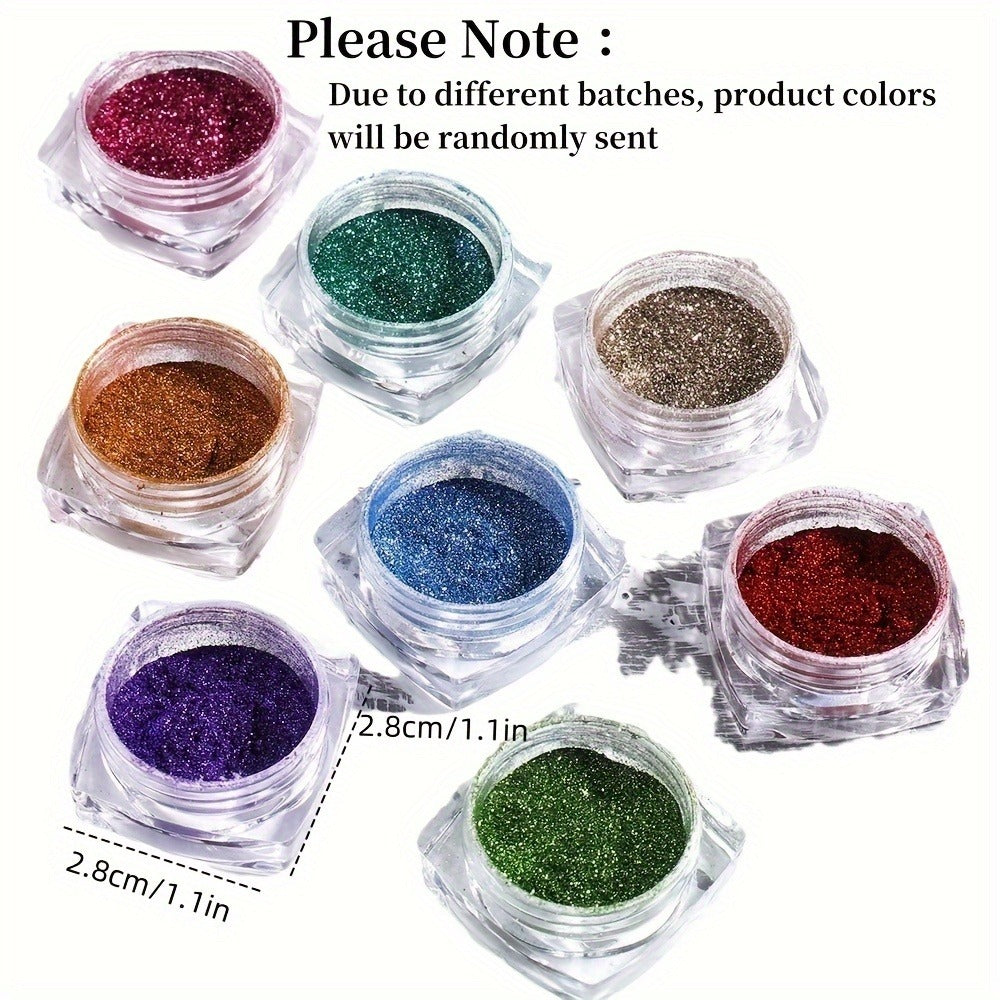 Chrome Holographic Nail Powder Set 36 Colors, Mirror Chrome Glitter Pigment Dust Kit for Gel Nails Acrylic