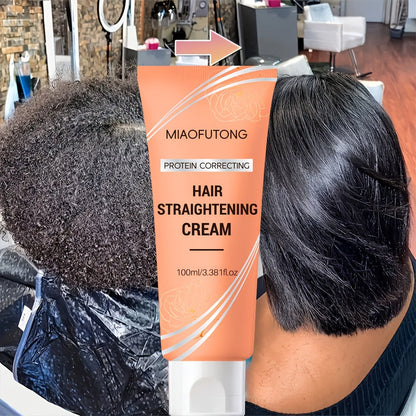 Smoothing Hair Straightening Cream with Protein & Keratin, Deep Frizz Control Treatment for All Hair Types