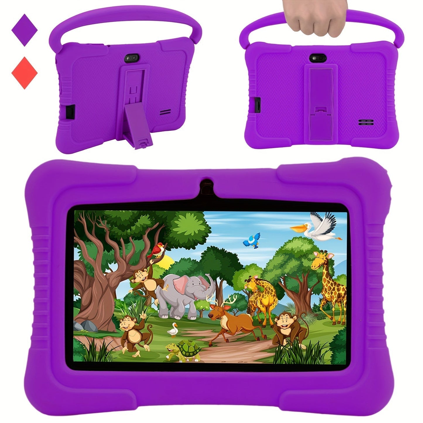 Veidoo 7 Inch Kids Tablet with Drop-Proof Silicone Cover – Eye Protection Screen, WiFi, 2GB RAM 16GB/32GB ROM, Dual Camera