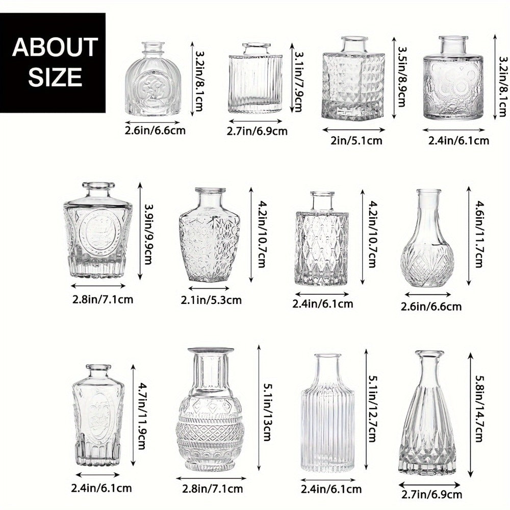 Glass Bud Vases Bulk Set – Clear Flower Vases for Wedding Table Centerpieces, Home Decor, Birthday, Anniversary & Holiday Party Decorations