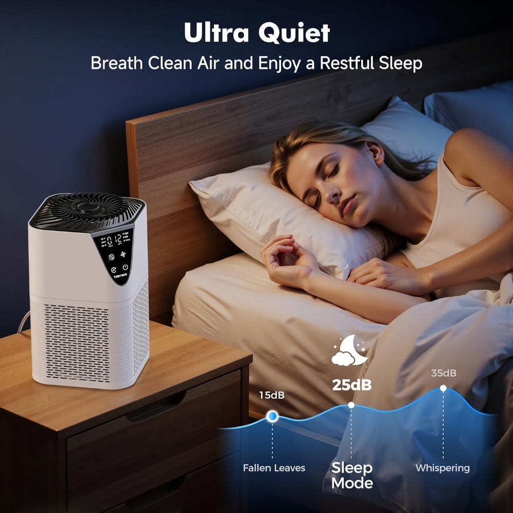 Air Purifier with H13 HEPA Filter, 1076 Sq Ft Coverage, 25dB Mode, Aroma Diffuser and Night Light
