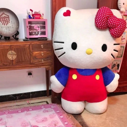 Plush Toy Hello Kitty 16-Inch Character Doll in Red-Blue or Pink-Blue Outfits for Display for Character Display, Room Decor and Gift