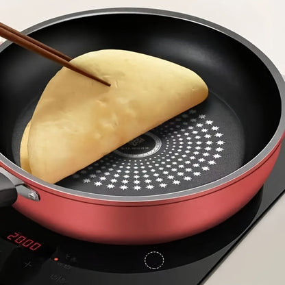 Nonstick Frying Pan with Lid 9.45 10.24 11.02 Inch Cast Iron Style Flat Bottom Skillet for Home Cooking, Dining and Outdoor Meals