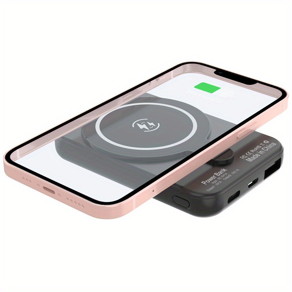 Power Bank Magnetic 5000mAh or 10000mAh with 5W Wireless Charging, LED Display and Dual Inputs