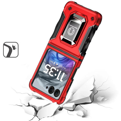 Phone Case Metal Ring Kickstand with TPU and PC Shell for Motorola Razr 2024 in Eight Colors