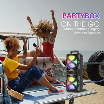 8000W Portable Karaoke Speaker with Subwoofer & Microphone, High-Power Wireless Bluetooth Audio System