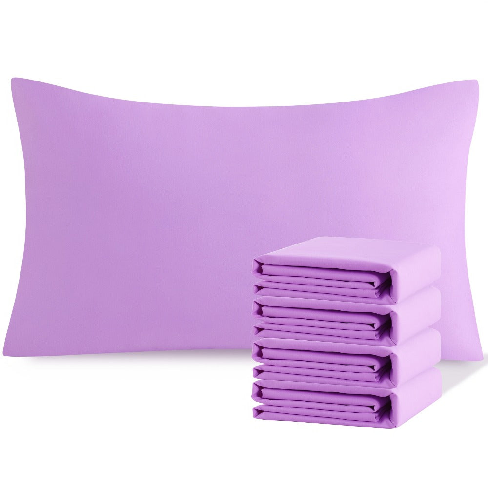 Pillowcases 4 Pack Queen 20x30 – Brushed Microfiber Soft Wrinkle-Free Fade-Resistant Envelope Closure Solid Color 32 Colors