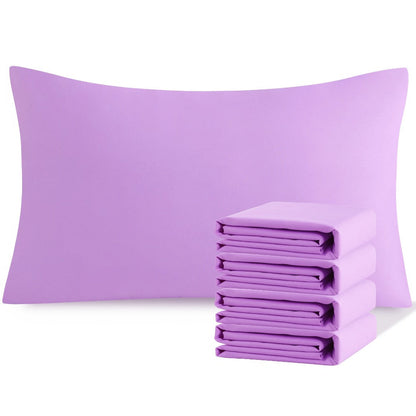 Pillowcases 4 Pack Queen 20x30 – Brushed Microfiber Soft Wrinkle-Free Fade-Resistant Envelope Closure Solid Color 32 Colors