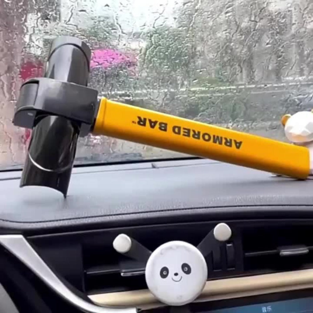 Universal Car Steering Wheel Lock Anti-Theft T-Bar – Heavy-Duty Thick Steel, Cut-Resistant, Computer-Coded Crescent Cylinder
