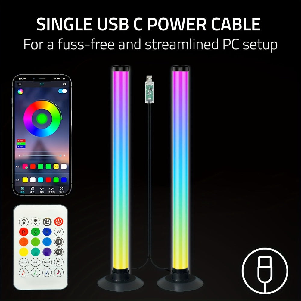 RGBIC LED Light Bar Music Sync RGB Ambient Lighting USB Powered 64+ Modes 16 Million Colors App, for Home, Desk and Accent Lighting