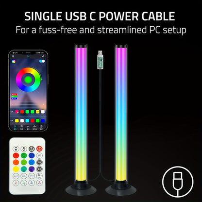 RGBIC LED Light Bar Music Sync RGB Ambient Lighting USB Powered 64+ Modes 16 Million Colors App, for Home, Desk and Accent Lighting