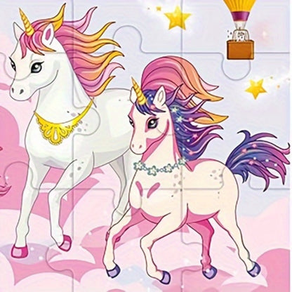 Magnetic Puzzle Book for Girls 3 4 5 6, 3-in-1 Unicorn Mermaid Princess Travel Puzzles, 20 Pieces Folding Magnetic Jigsaw for Toddlers
