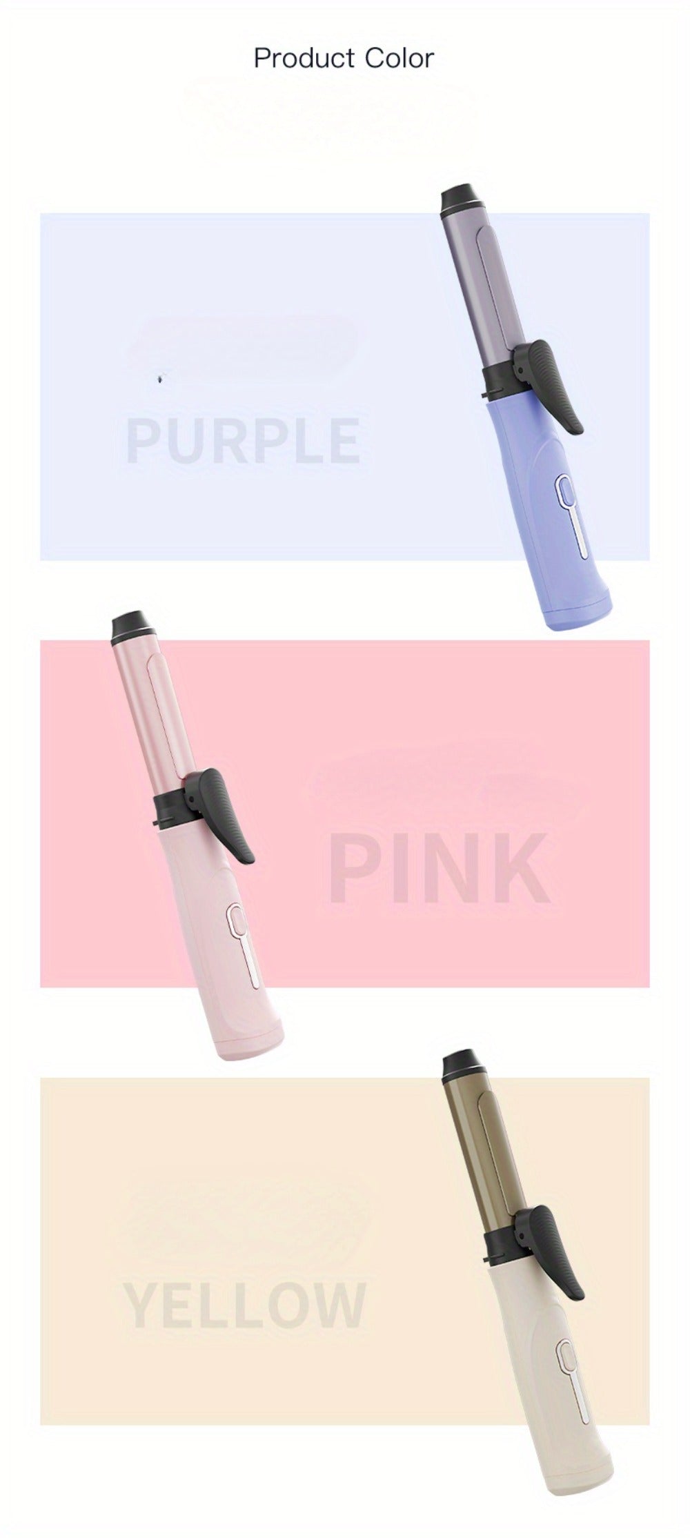 Cordless Mini Curling Iron Wireless Rechargeable Portable Hair Curler, Ceramic Barrel for Airy Bangs