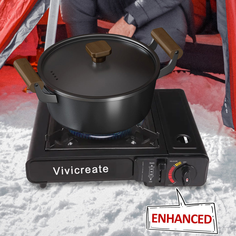Portable Butane Camping Stove Single Burner – Compact Gas Cooker with Carrying Bag for Outdoor Cooking, Camping, Hiking, Fishing