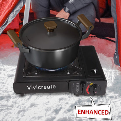 Portable Butane Camping Stove Single Burner – Compact Gas Cooker with Carrying Bag for Outdoor Cooking, Camping, Hiking, Fishing