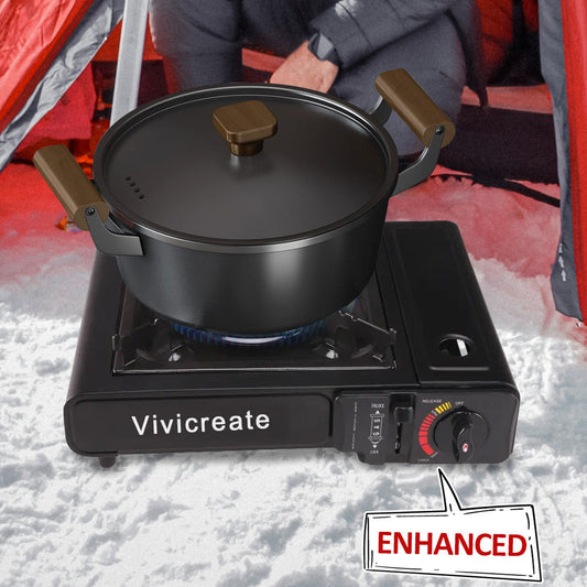 Portable Butane Camping Stove Single Burner – Compact Gas Cooker with Carrying Bag for Outdoor Cooking, Camping, Hiking, Fishing