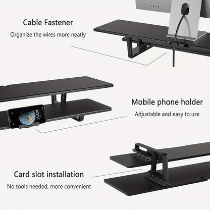 Dual Monitor Stand Riser with Storage E-Sports Style, Adjustable Height Desk Organizer with Cable Management