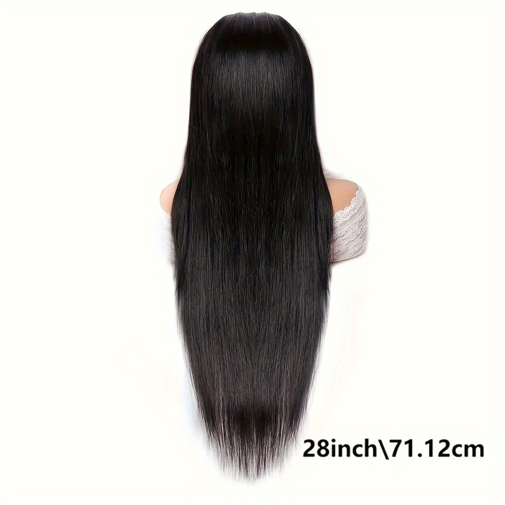 Put On and Go Wig 6x4.5 HD Lace Human Hair Straight 250% Density Glueless Pre-Plucked Pre-Cut Pre-Bleached Knots Long Straight Wig for Women
