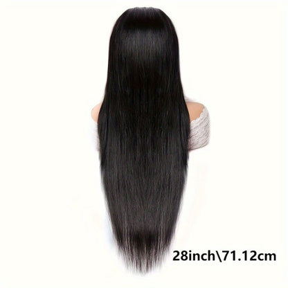 Put On and Go Wig 6x4.5 HD Lace Human Hair Straight 250% Density Glueless Pre-Plucked Pre-Cut Pre-Bleached Knots Long Straight Wig for Women