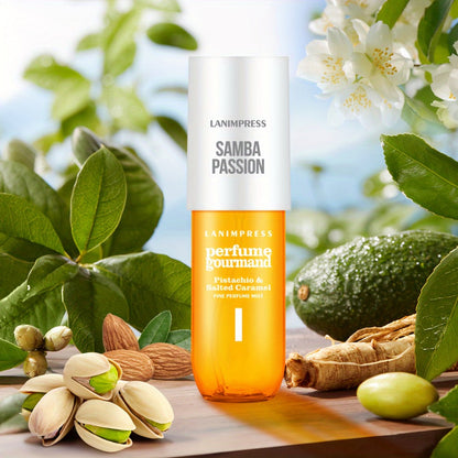 Hair & Body Perfume Mist for Women 3oz Samba Passion Gourmand Sweet Fragrance Spray Moisturizing Long Lasting Dual Use Fine Mist Travel Size