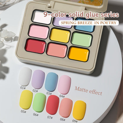 Gel Nail Polish MORDDA 9-Color Spring Breeze Set with Included LED Curing Pen for Home Nail Art