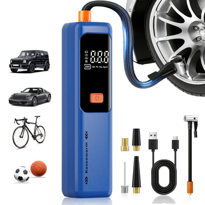Cordless Tire Inflator Portable Air Compressor – USB-C Rechargeable, Digital Gauge, 3X Fast Inflation for Car Tires, Bikes