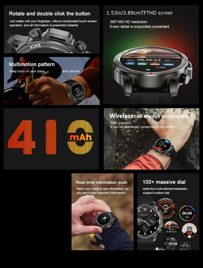 Smartwatch GPS NFC for Men – AI Voice Calling, 360×360 HD Screen, Built-in Compass, Motion Trajectory, Heart Rate Sleep Fitness