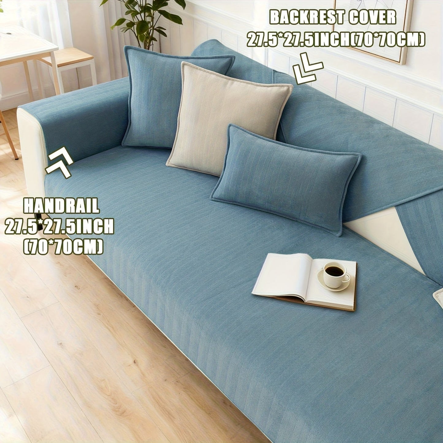 Sofa Cover Ribbed Chenille Stretch Panels for 1 to 4 Seats, Armrests or Cushions with Model-Specific Size and Color Options