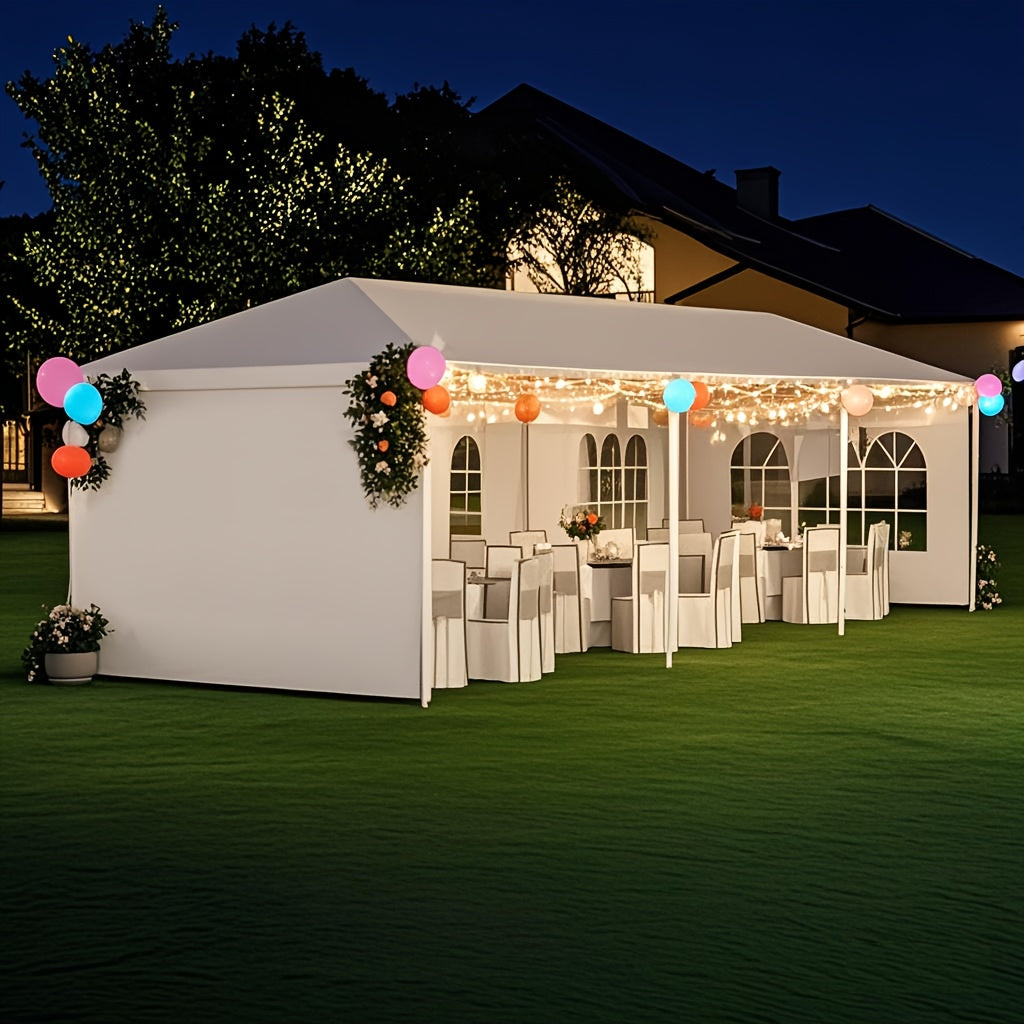 10x30ft Outdoor Party Tent Canopy with 5 Removable Sidewalls for Garden, Patio and Yard Use