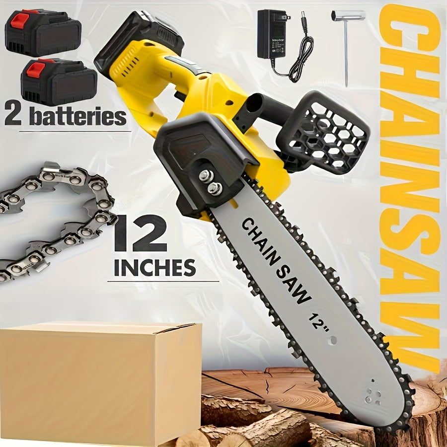 Cordless Chainsaw Brushless Battery for Garden, Patio and Yard Use, with the Listed Configuration