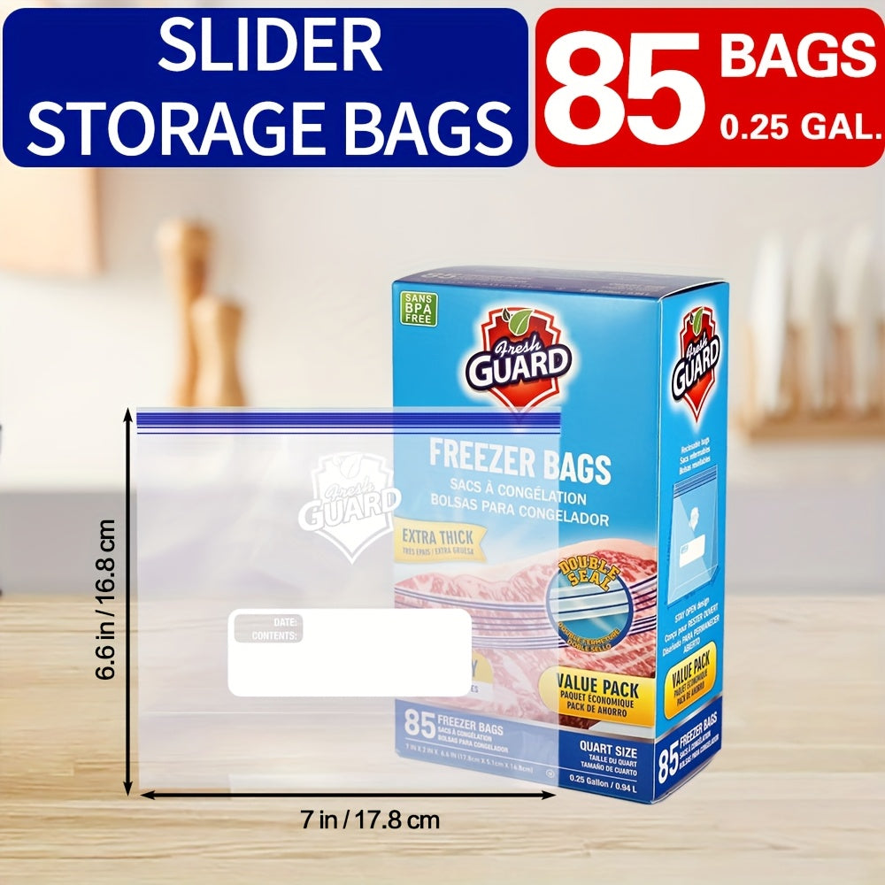 Food Storage Bag Kitchen Organizer 85-Piece 0.25-Gallon Resealable Pack for Pantry and Refrigerator Storage