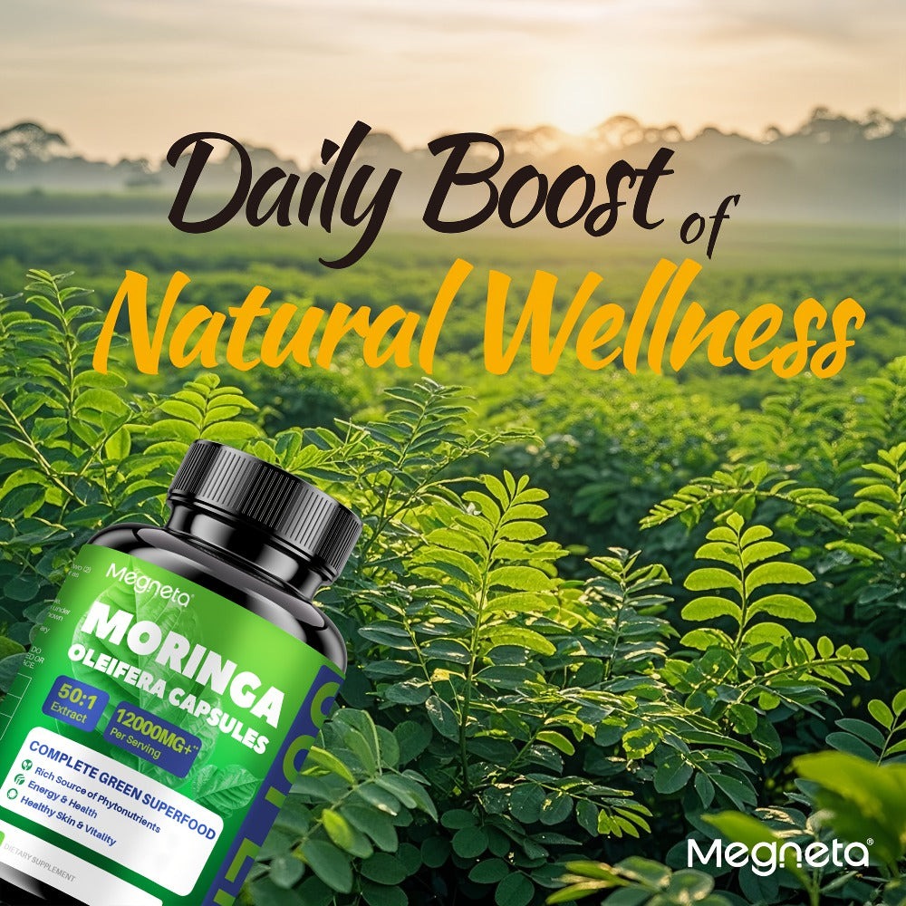 Moringa Capsules 12000mg Organic Superfood Supplement - Antioxidant, Immune Support for Bath Time, Home Spa and Personal Care