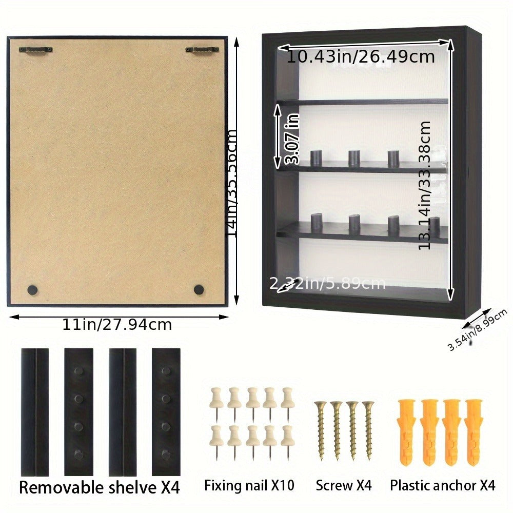 Shadow Box Frame with Linen Back, Large Rustic Memory Display Case 11x14 & 12x16 Inch for Photos