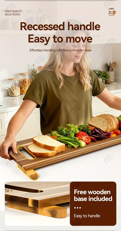 Charcuterie Board Extra Large 36x12 Inch Acacia Wood Cutting Board with Handles 3FT Rectangular Cheese Serving Platter Oversized Grazing