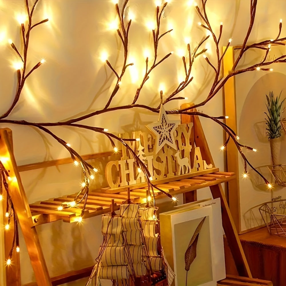 Fairy Lights with Remote, 96-LED Bendable Willow Branch Fairy Lights with USB Power, Remote Control and Eight Indoor Modes