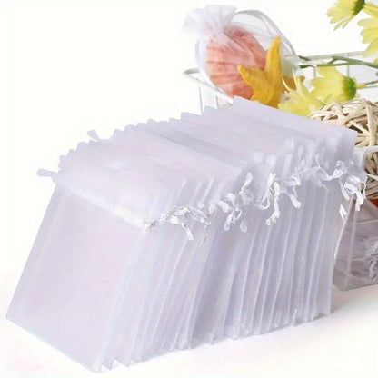 Organza Gift Bags 200pcs Drawstring Mesh Party Favor Bags Jewelry Pouches Wedding Christmas Candy Bags