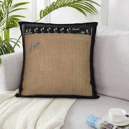 Throw Pillow Cover Guitar Amplifier Music Themed Decorative Cushion Case 18x18 Inch Zipper for Entryways, Bedrooms and Living Spaces