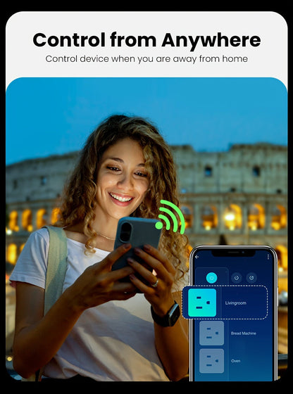 Smart Power Strip WiFi with 3 Individually Controlled Outlets & 3 USB Ports, GHome Surge Protector