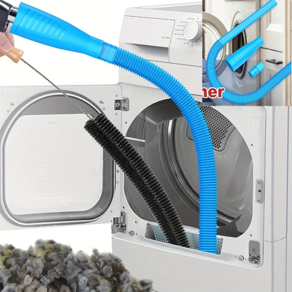 Dryer Vent Cleaner Kit 2pcs Flexible Lint Brush Vacuum Hose Attachment Power Lint Remover for Entryways, Bedrooms and Living Spaces