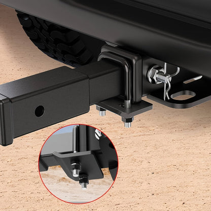 Trailer Hitch Tightener Anti Rattle Stabilizer 2 Inch Heavy Duty Steel U-Bolt with Rubber Cover Hitch Mount Wobble Eliminator for 2"