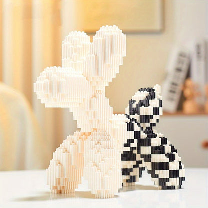 Balloon Dog Building Blocks Set – Colorful Interlocking Brick Sculpture Pop Art Home Decor Display Model for Adults Teens Art Lovers