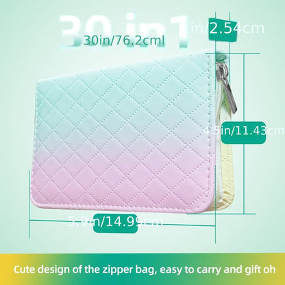 Thirty-Piece Manicure and Pedicure Kit with Gradient Travel Case, Clippers, Scissors and Nail Tools